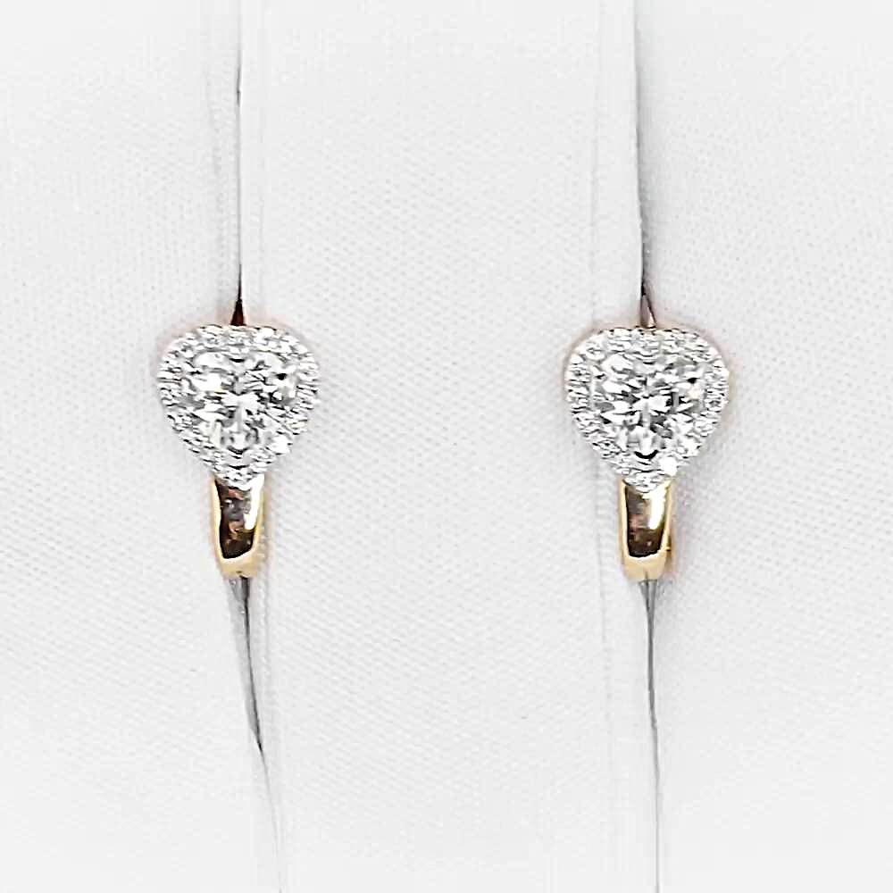 Серьги с фианитами из красного золота 375 пробы 1