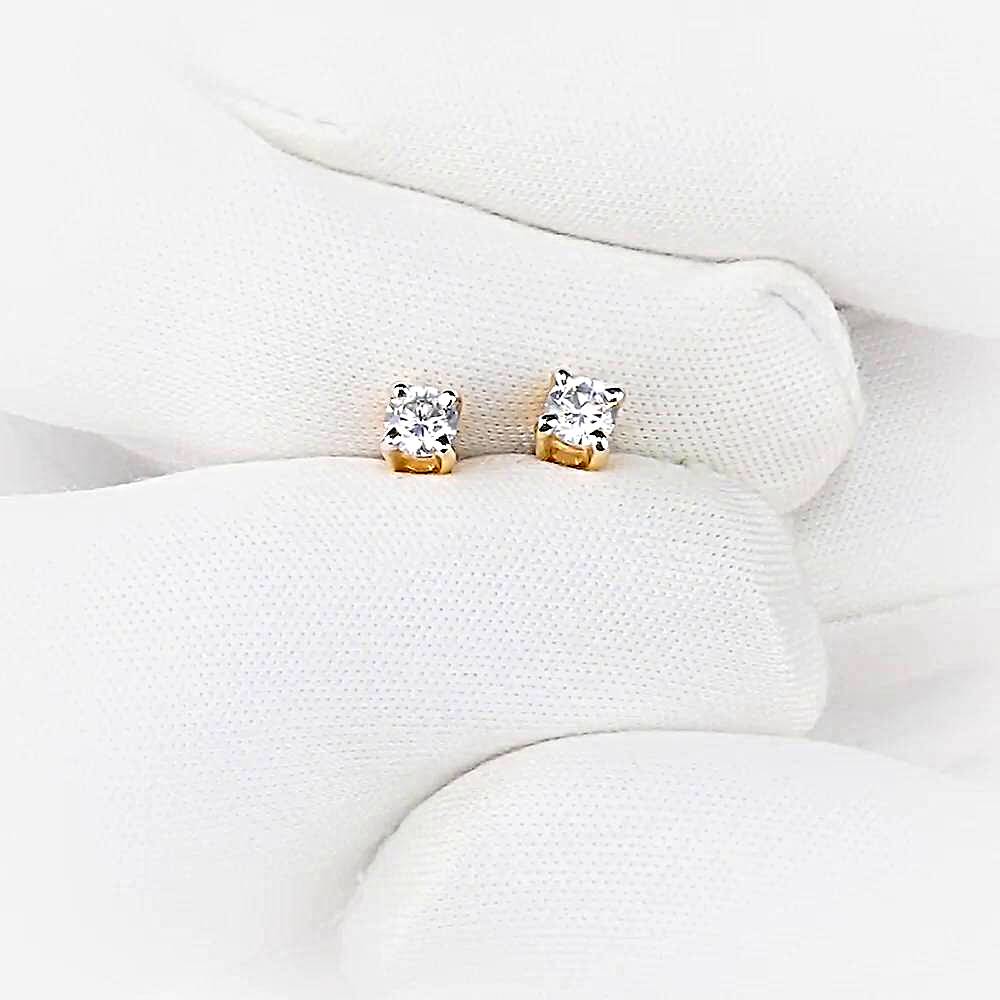 Серьги с фианитами из красного золота 585 пробы