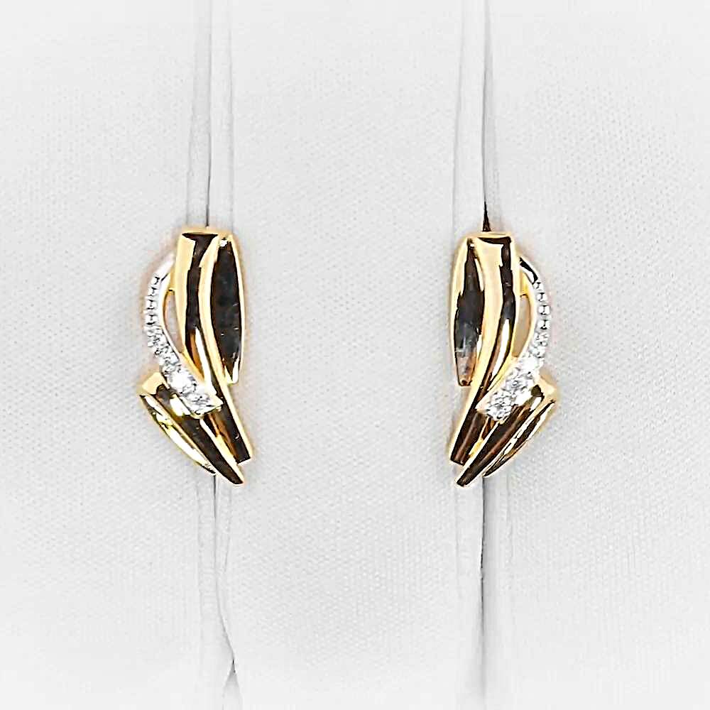 Серьги с фианитами из красного золота 585 пробы 1