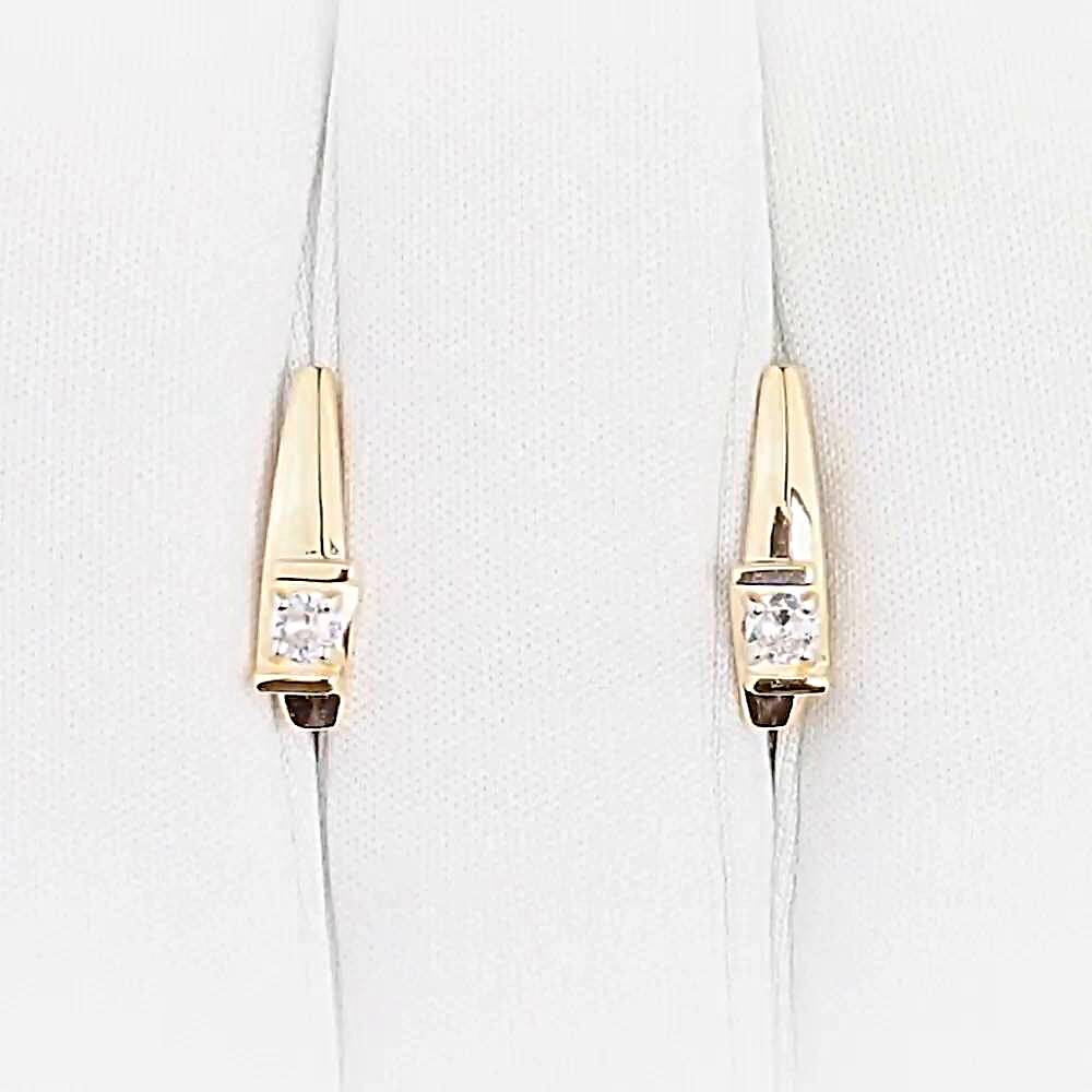 Серьги с фианитами из красного золота 375 пробы 1