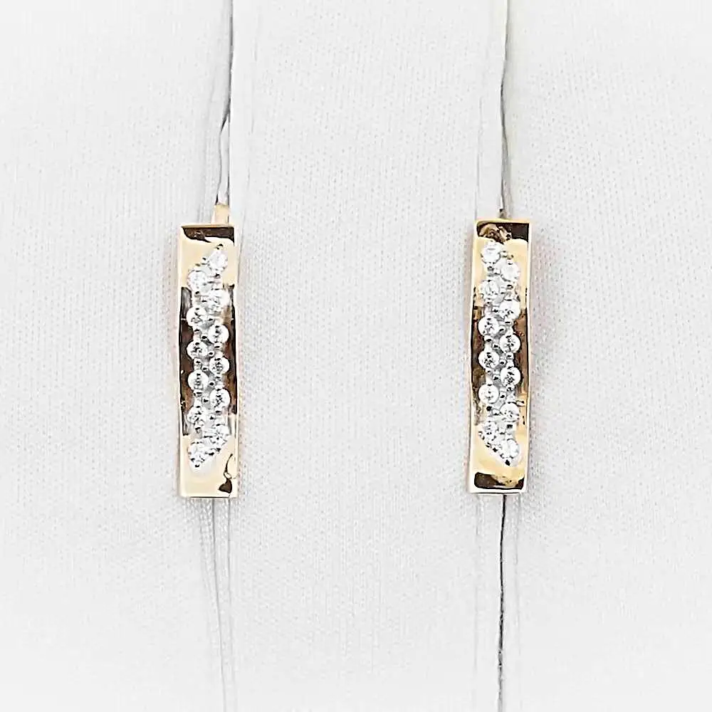 Серьги с фианитами из красного золота 375 пробы 2