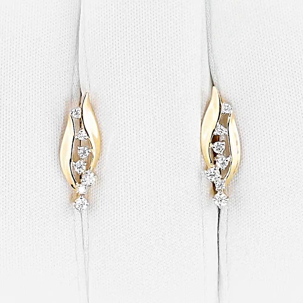 Серьги с фианитами из красного золота 375 пробы 1