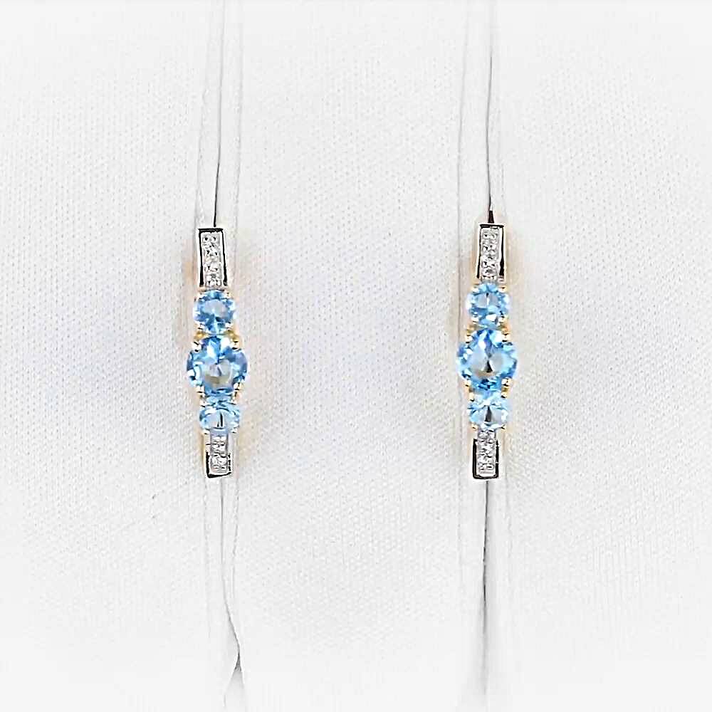 Серьги с фианитами из красного золота 375 пробы 1