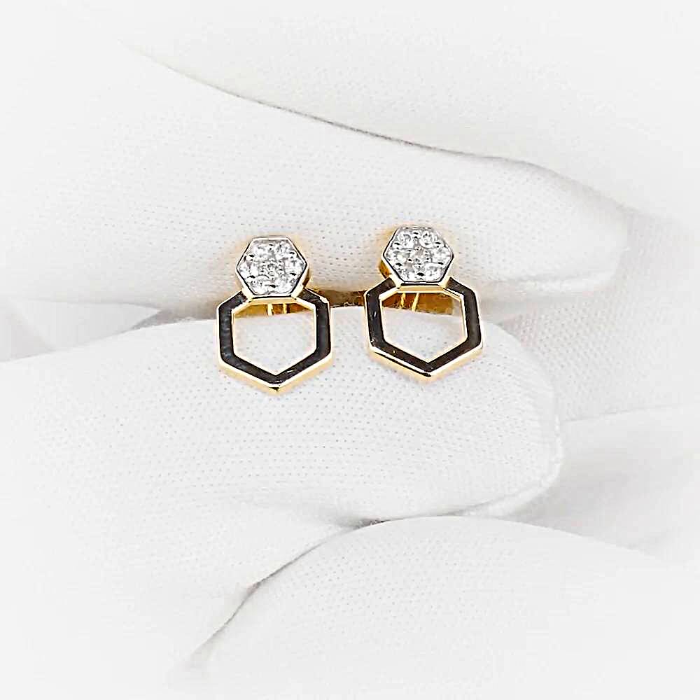 Серьги с фианитами из красного золота 375 пробы 1