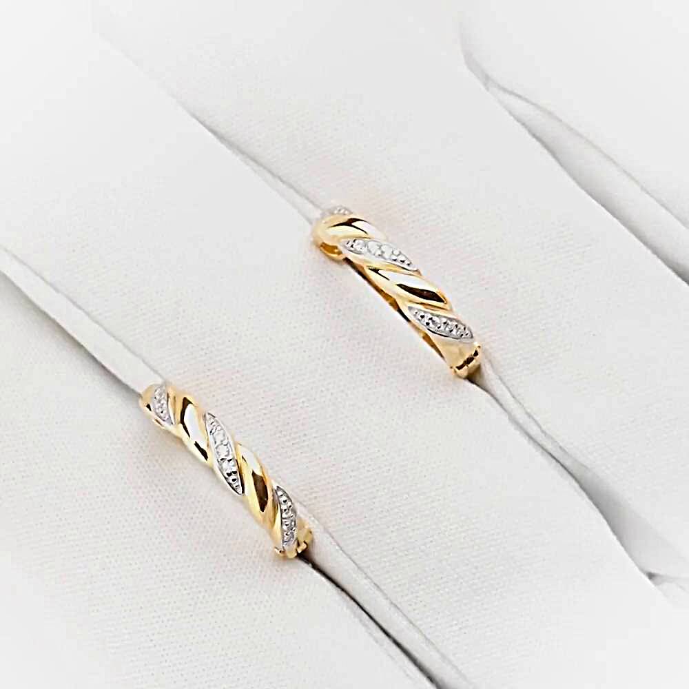 Серьги конго с фианитами из красного золота 585 пробы 1