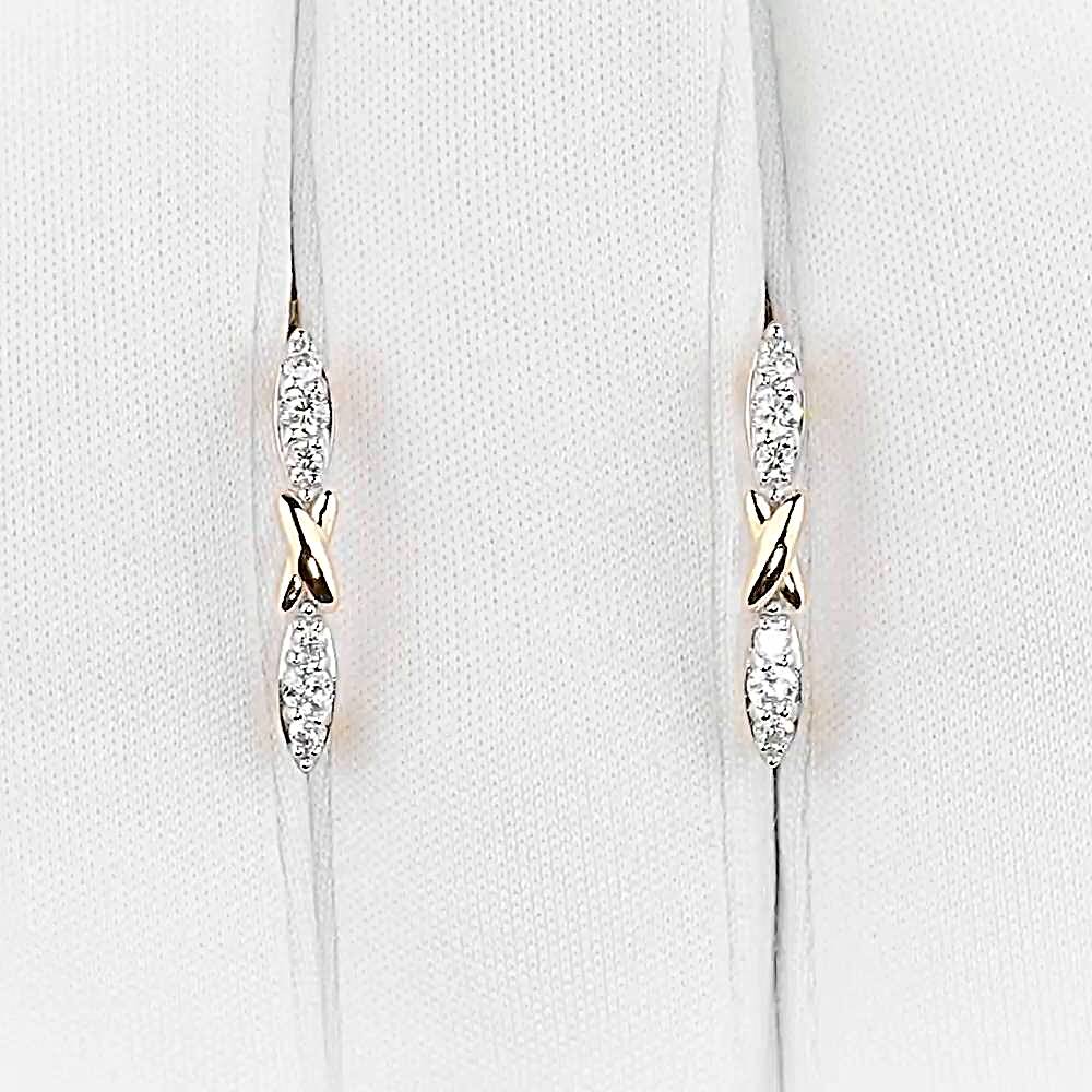 Серьги с фианитами из красного золота 375 пробы 1