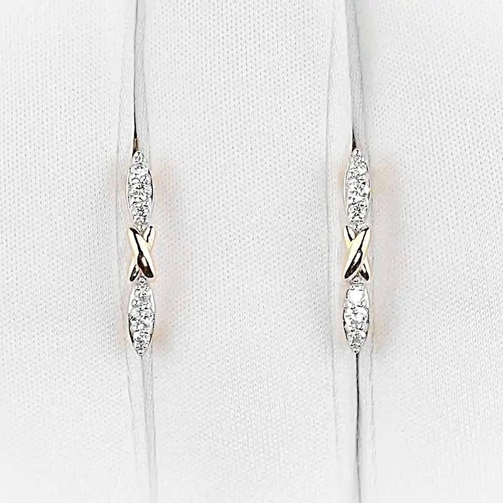 Серьги с фианитами из красного золота 375 пробы 2