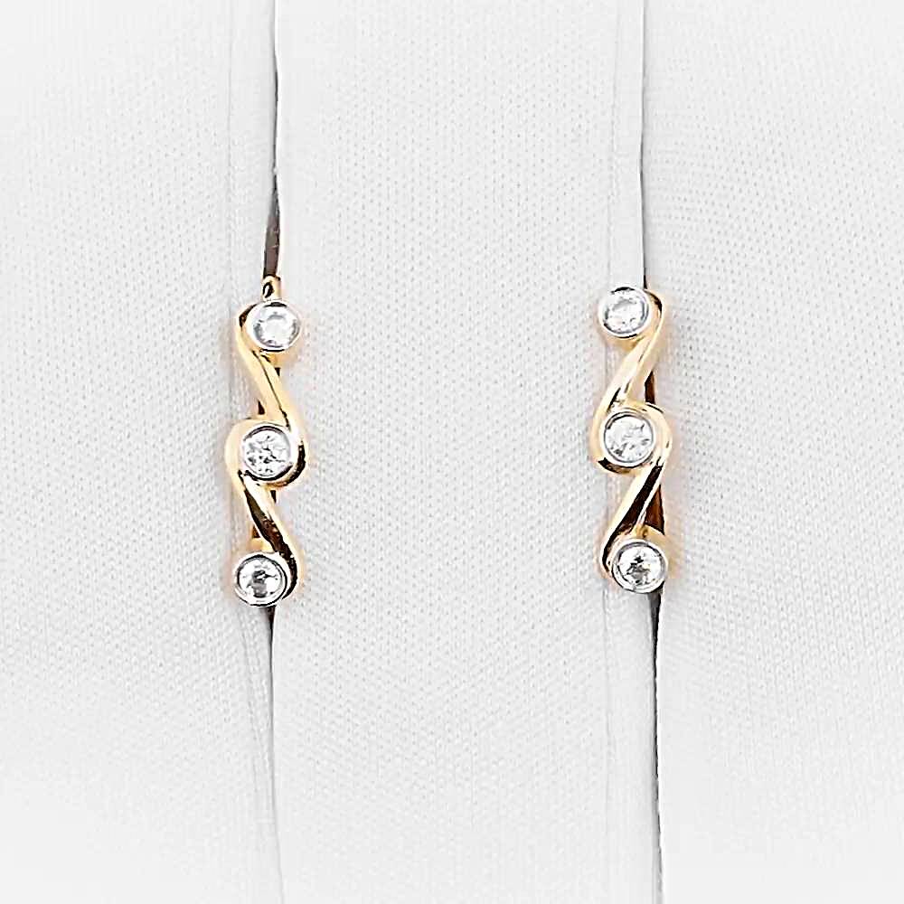 Серьги с фианитами из красного золота 585 пробы 1
