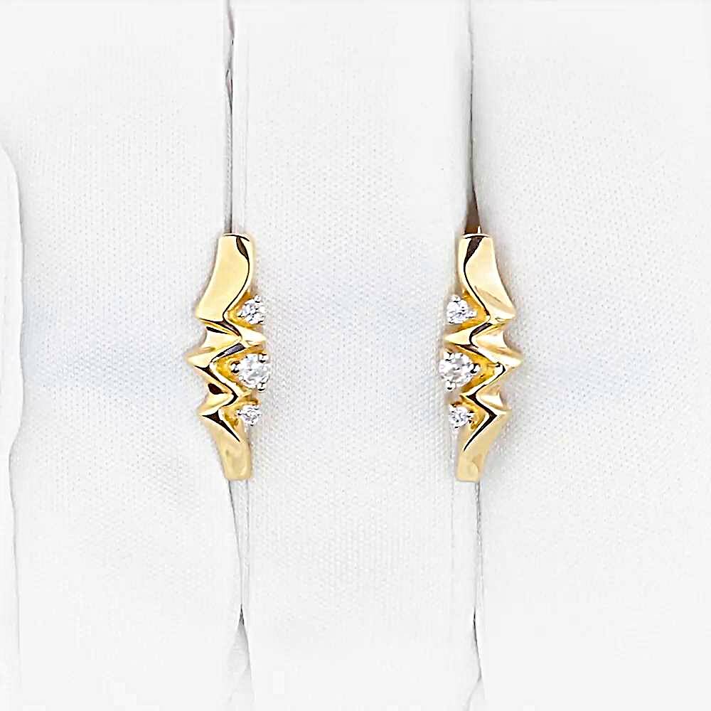 Серьги с фианитами из красного золота 585 пробы 1