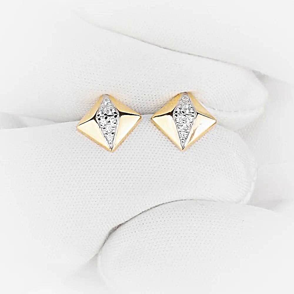 Серьги с фианитами из красного золота 375 пробы 1
