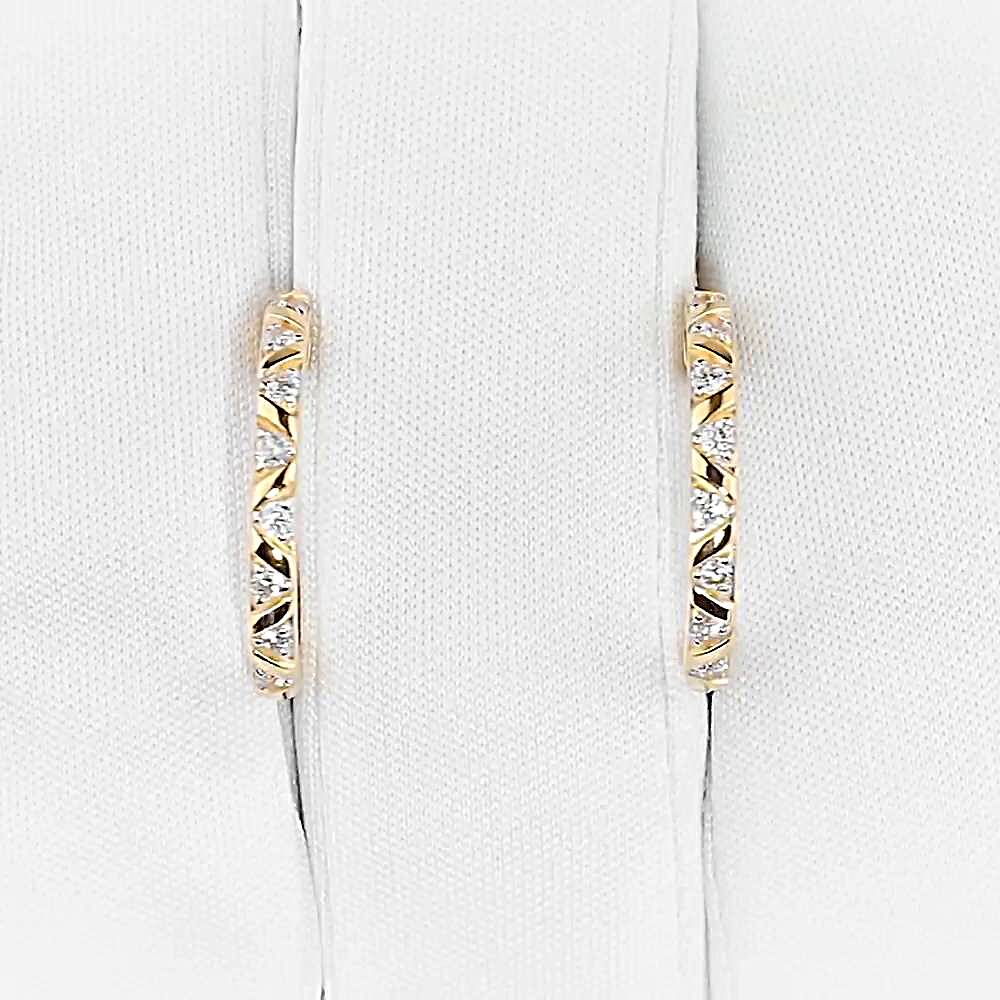 Серьги с фианитами из красного золота 375 пробы 1