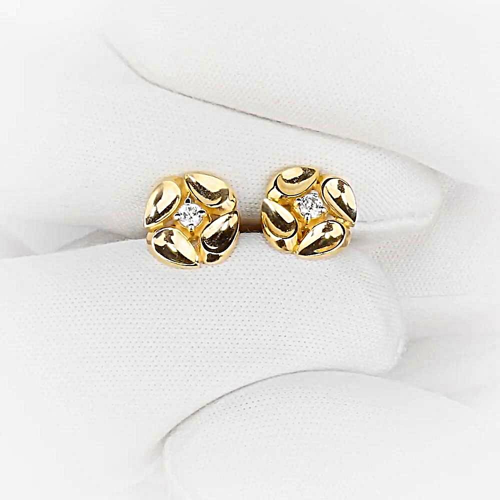 Серьги с фианитами из красного золота 375 пробы 1