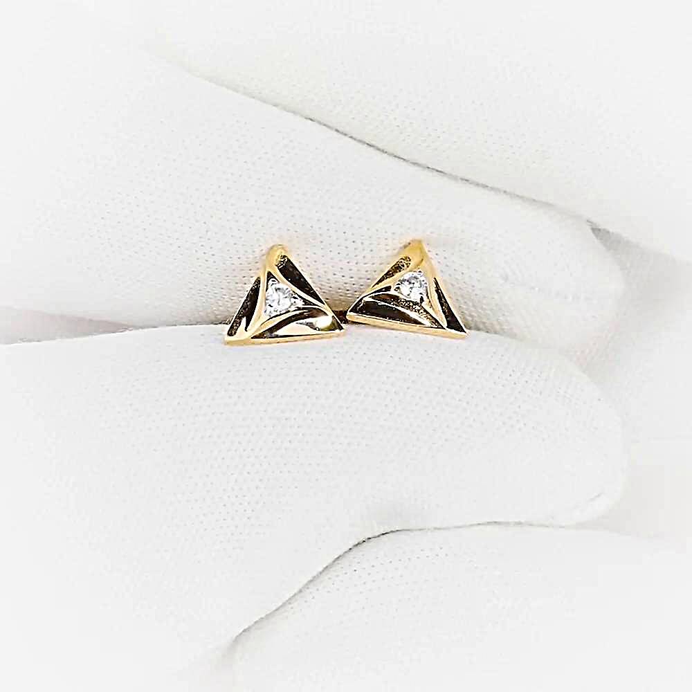 Серьги с фианитами из красного золота 585 пробы 1