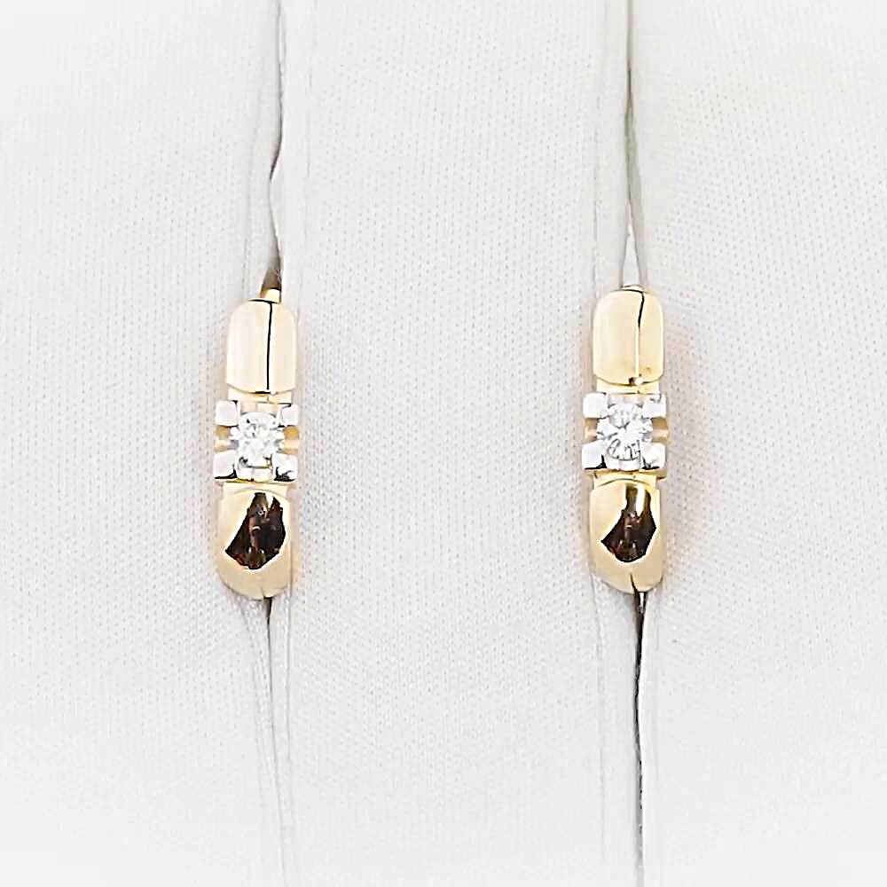 Серьги с фианитами из красного золота 375 пробы 1
