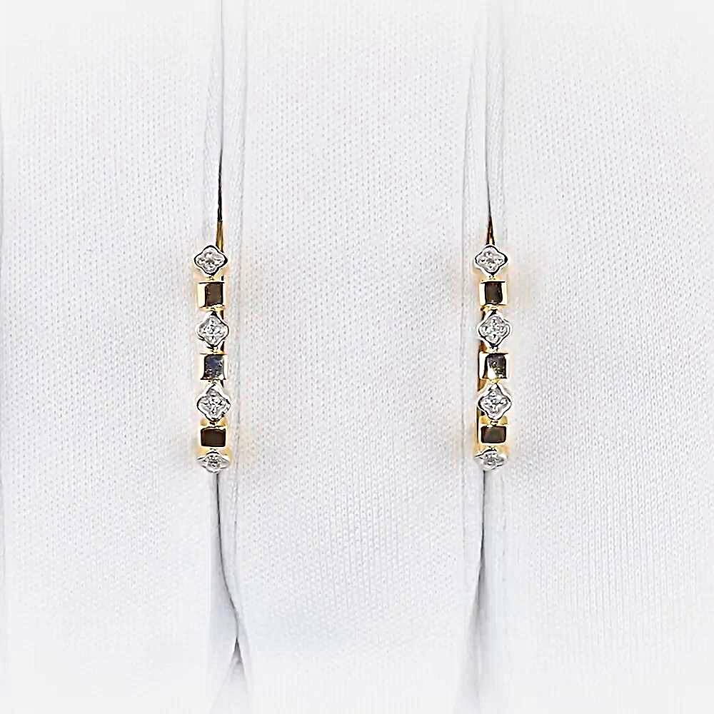 Серьги с фианитами из красного золота 375 пробы 1