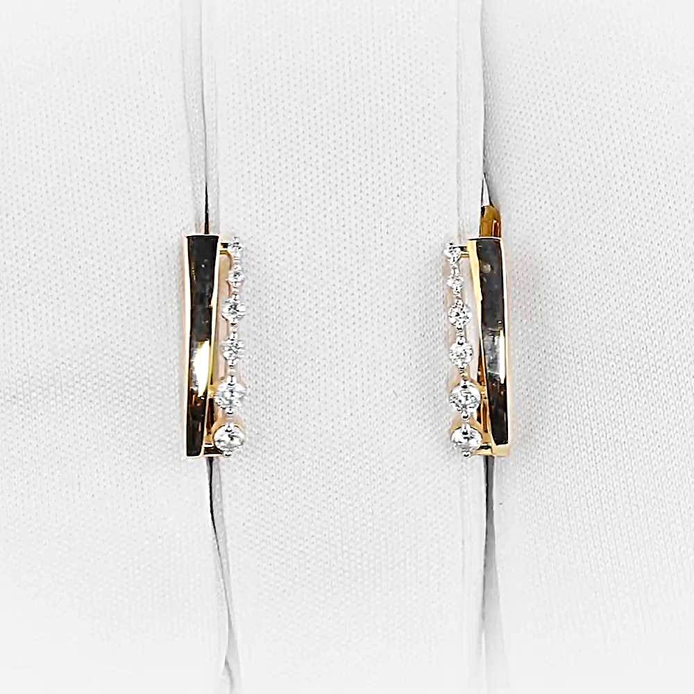 Серьги с фианитами из красного золота 375 пробы 1