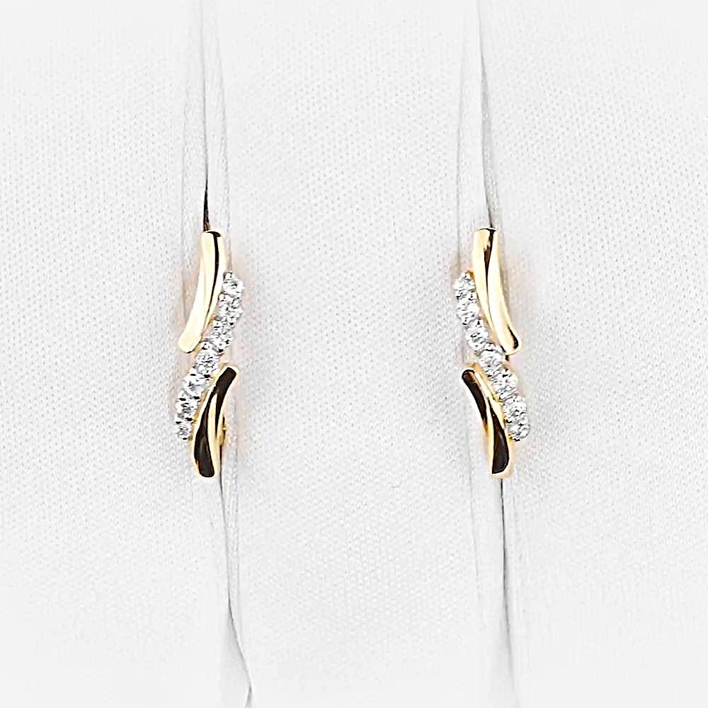 Серьги с фианитами из красного золота 375 пробы 1