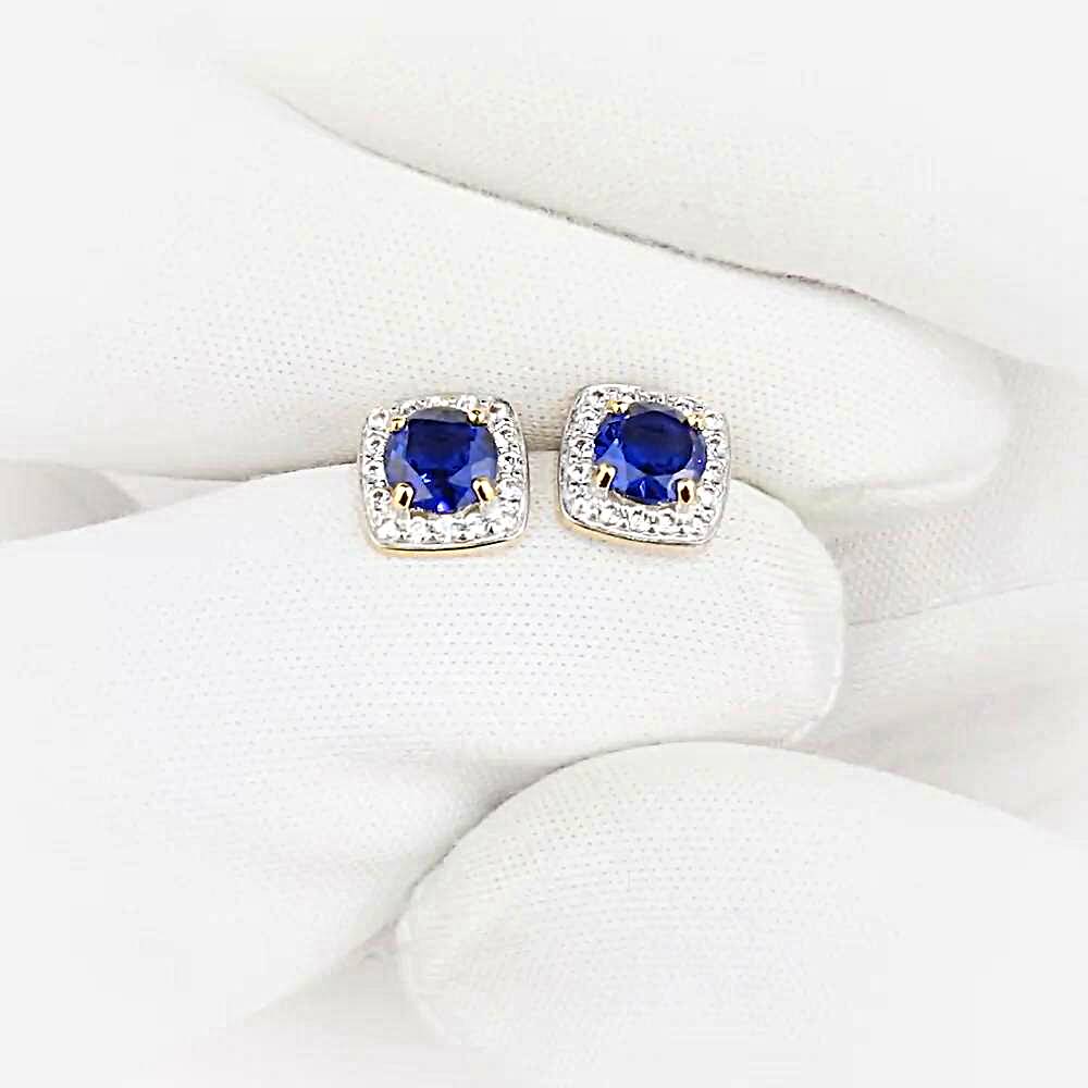 Серьги с фианитами из красного золота 585 пробы 1