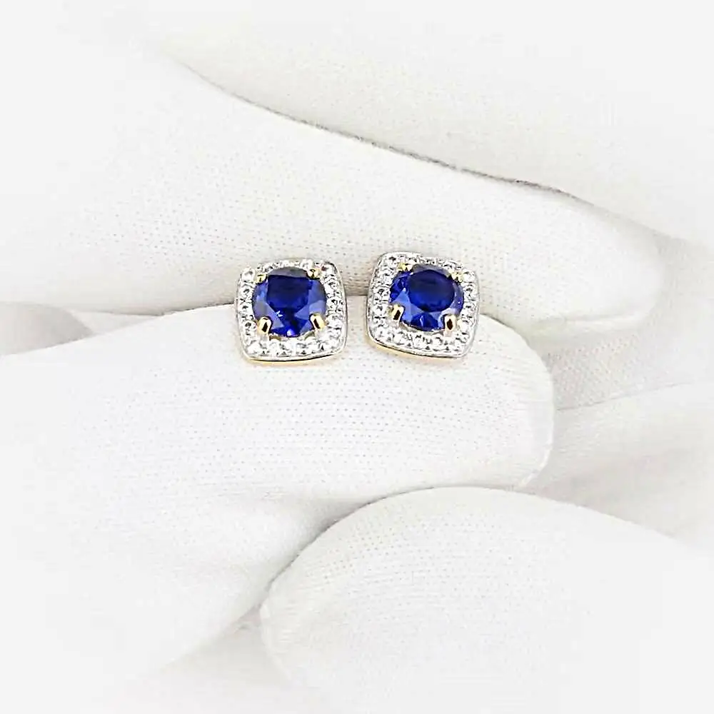 Серьги с фианитами из красного золота 585 пробы 2