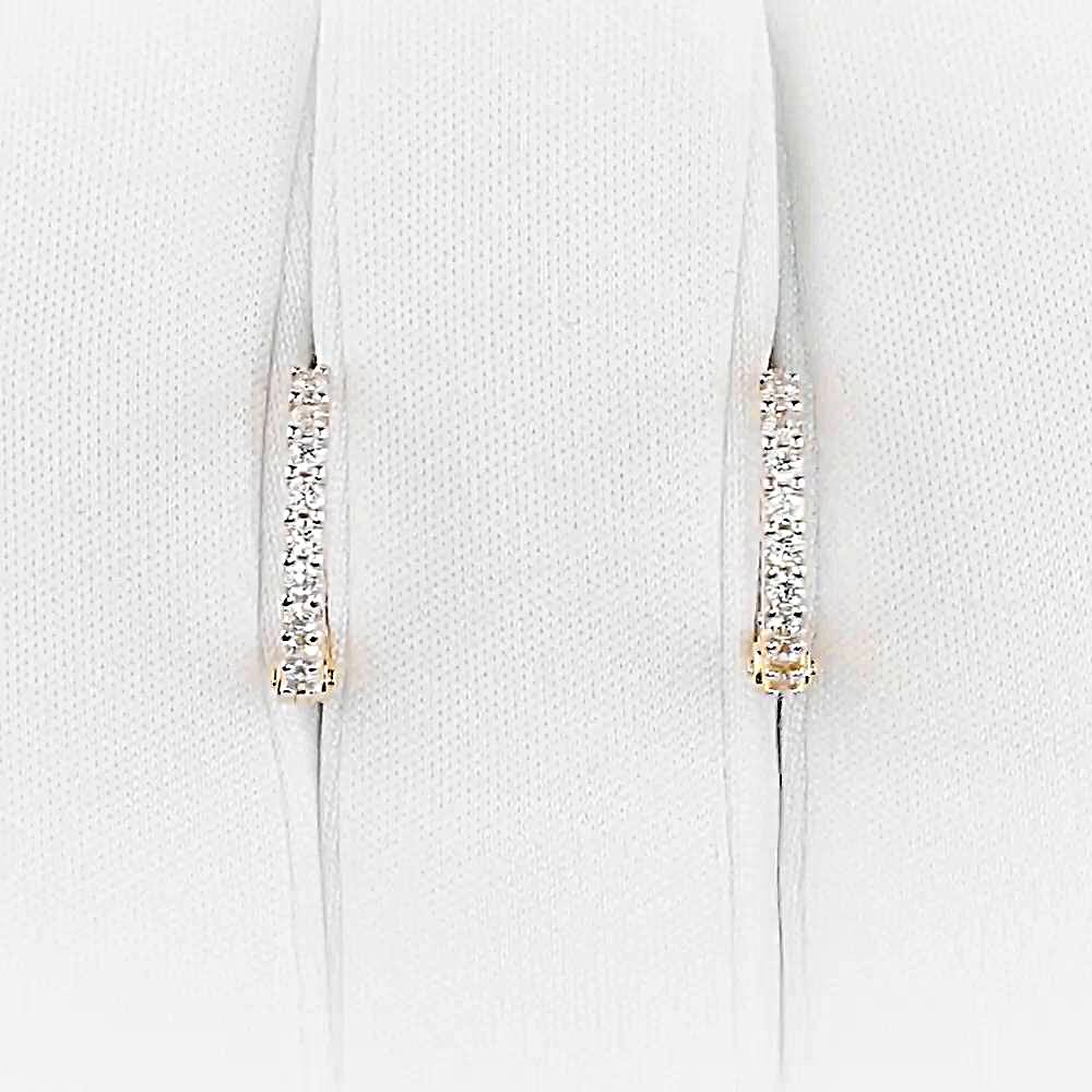 Серьги конго с фианитами из красного золота 375 пробы 1