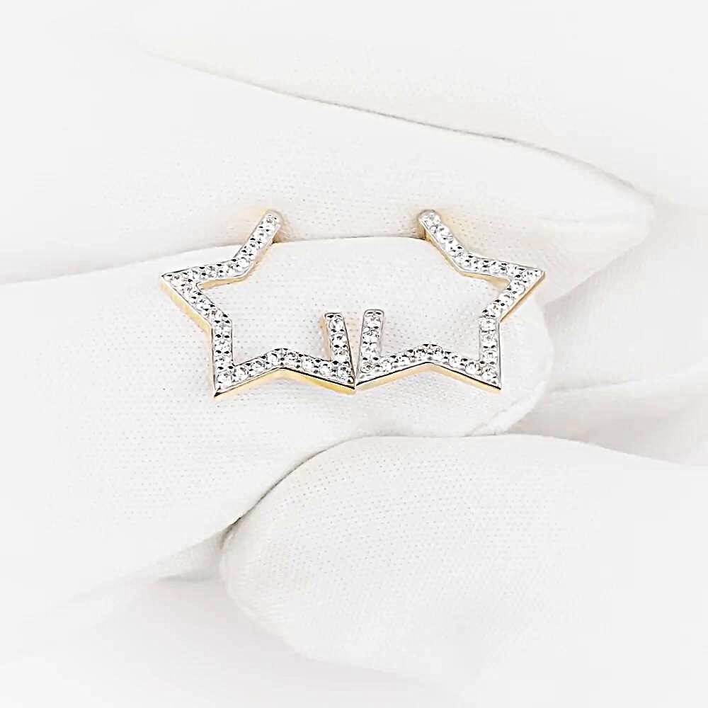 Серьги с фианитами из красного золота 375 пробы 1
