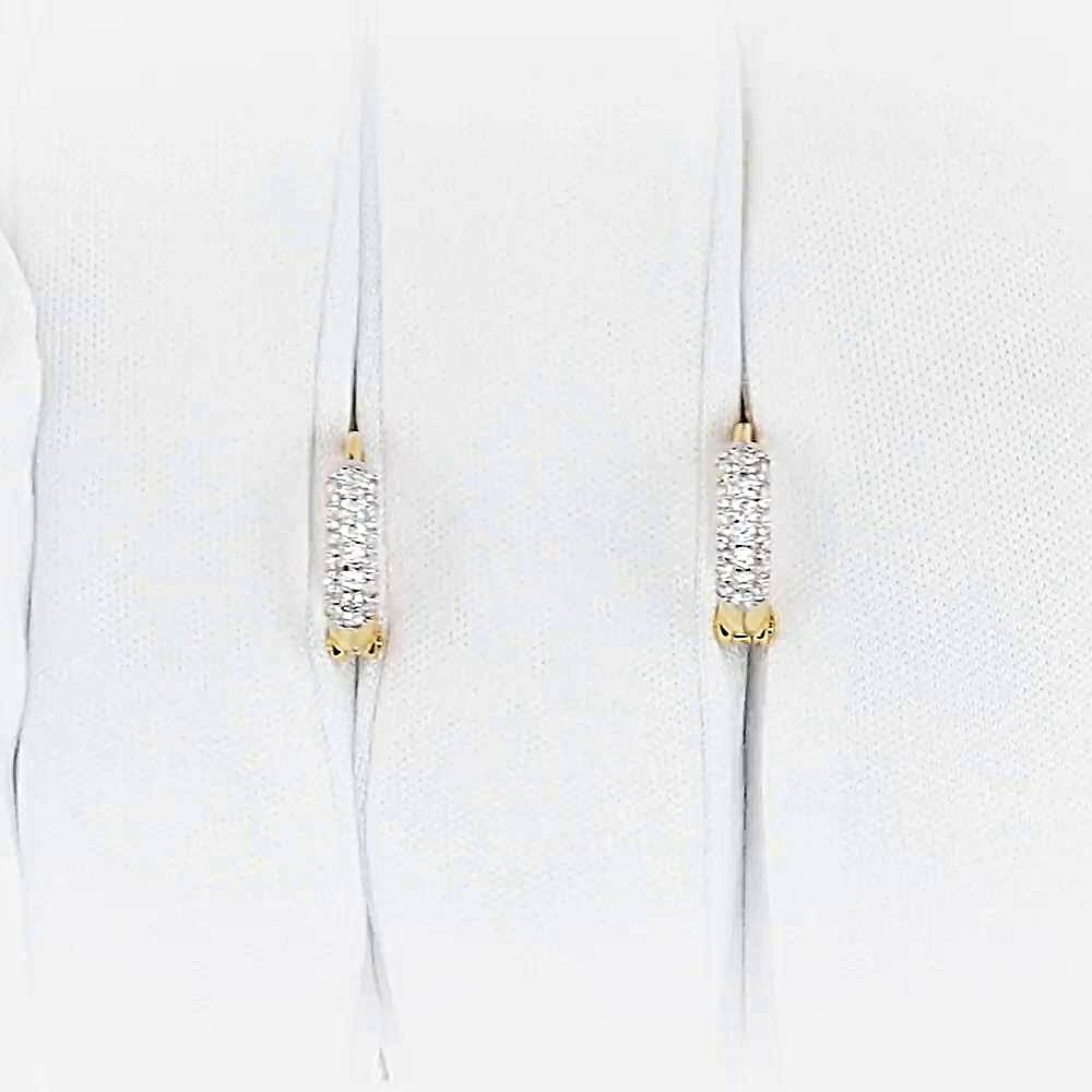 Серьги конго с фианитами из красного золота 585 пробы 1