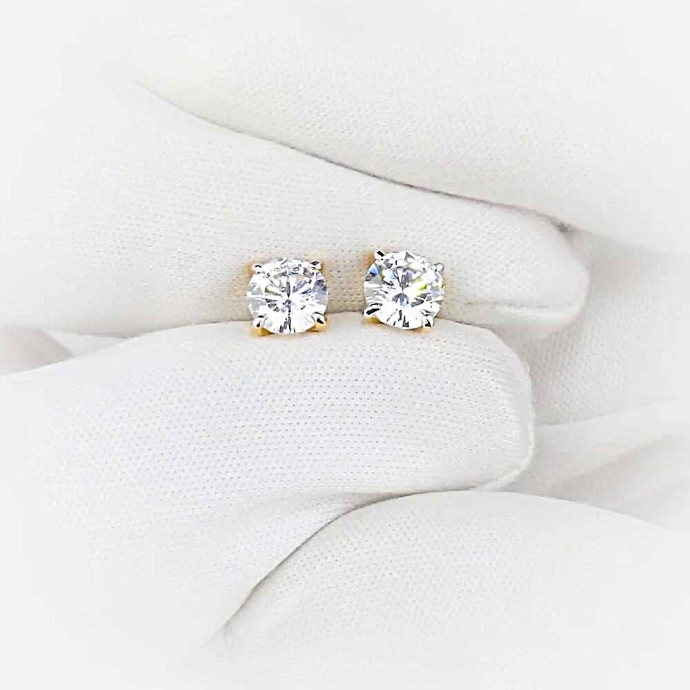 Серьги с фианитами из красного золота 585 пробы 1