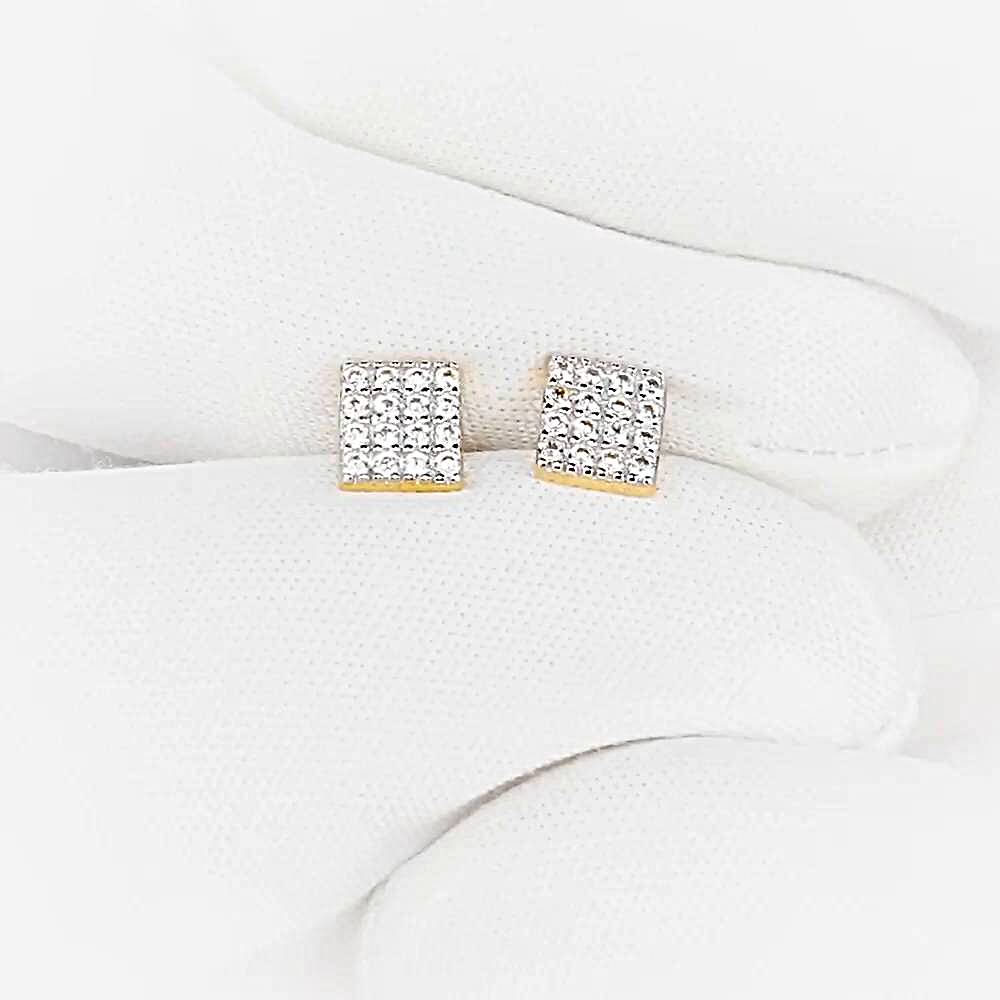 Серьги с фианитами из красного золота 375 пробы 1