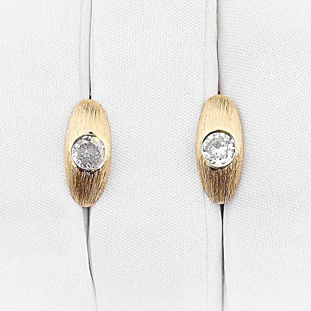 Серьги с фианитами из красного золота 585 пробы 1