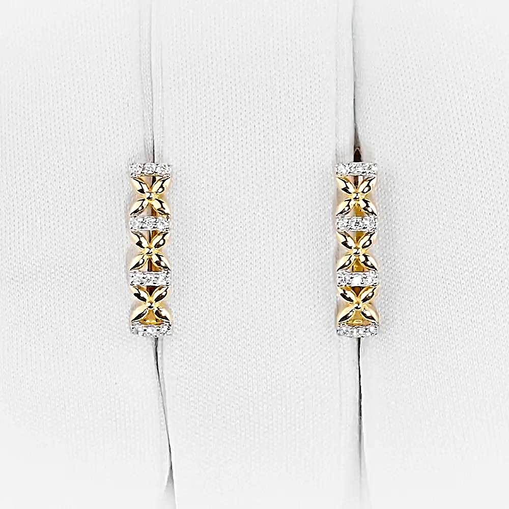 Серьги с фианитами из красного золота 585 пробы 1