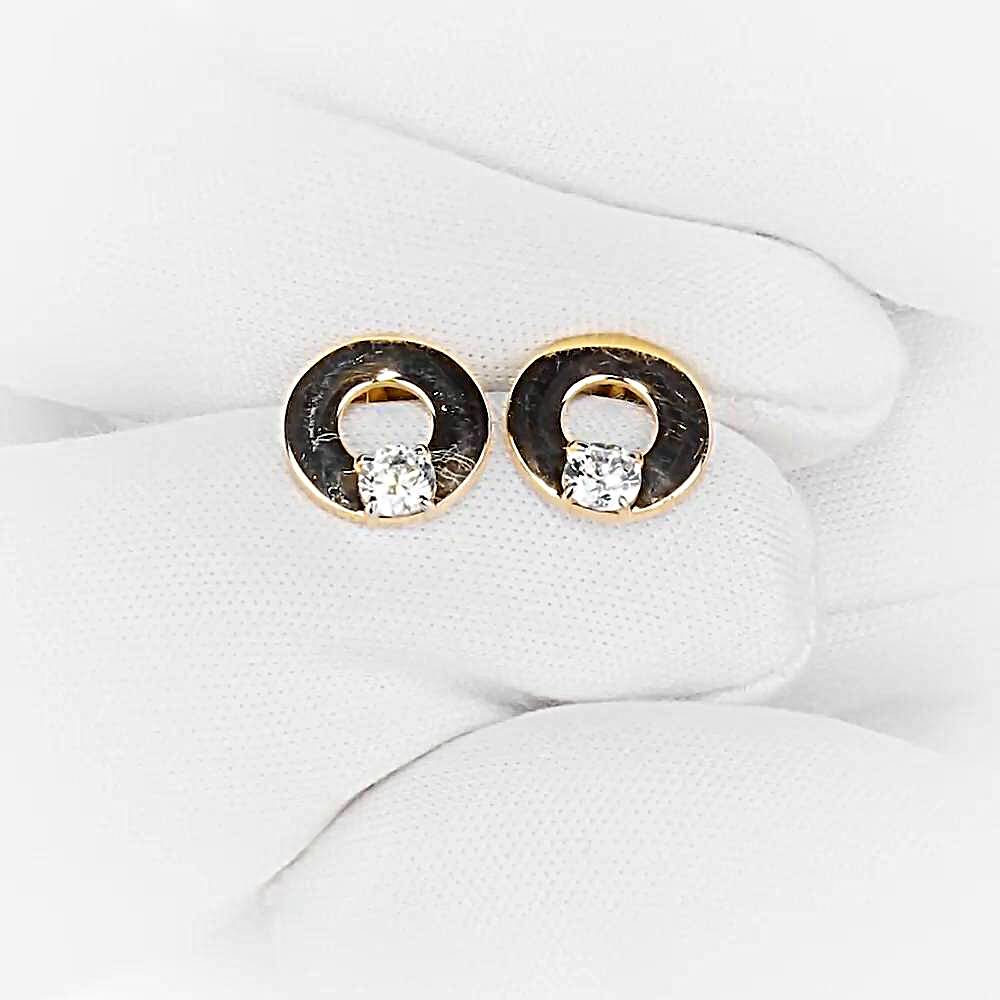 Серьги с фианитами из красного золота 585 пробы 1