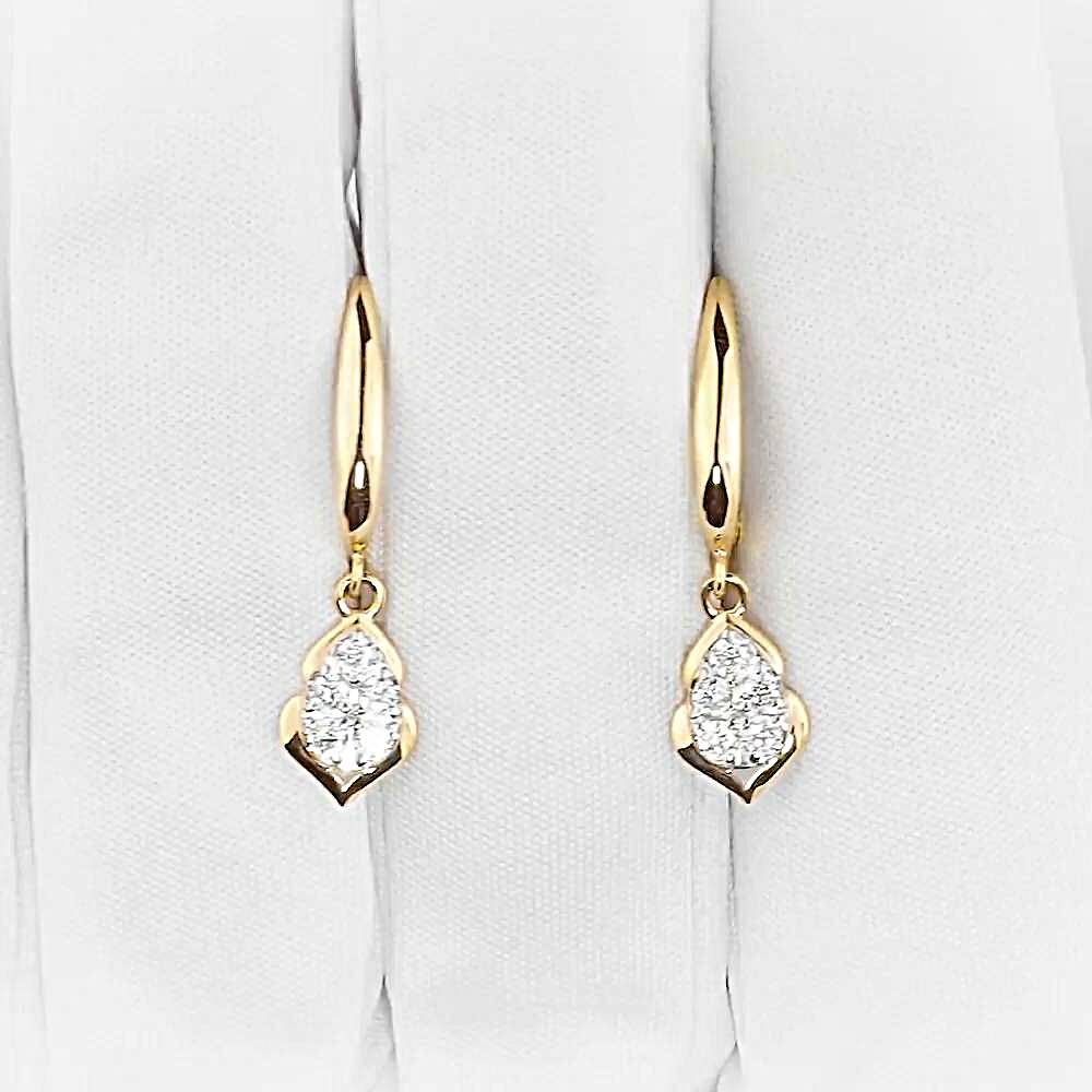 Серьги с фианитами из красного золота 585 пробы 1