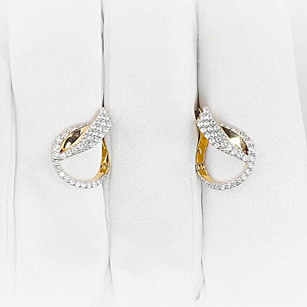Серьги с фианитами из красного золота 585 пробы 1