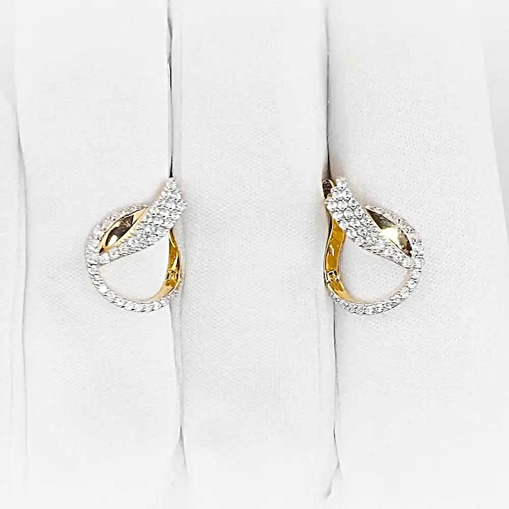 Серьги с фианитами из красного золота 585 пробы 2