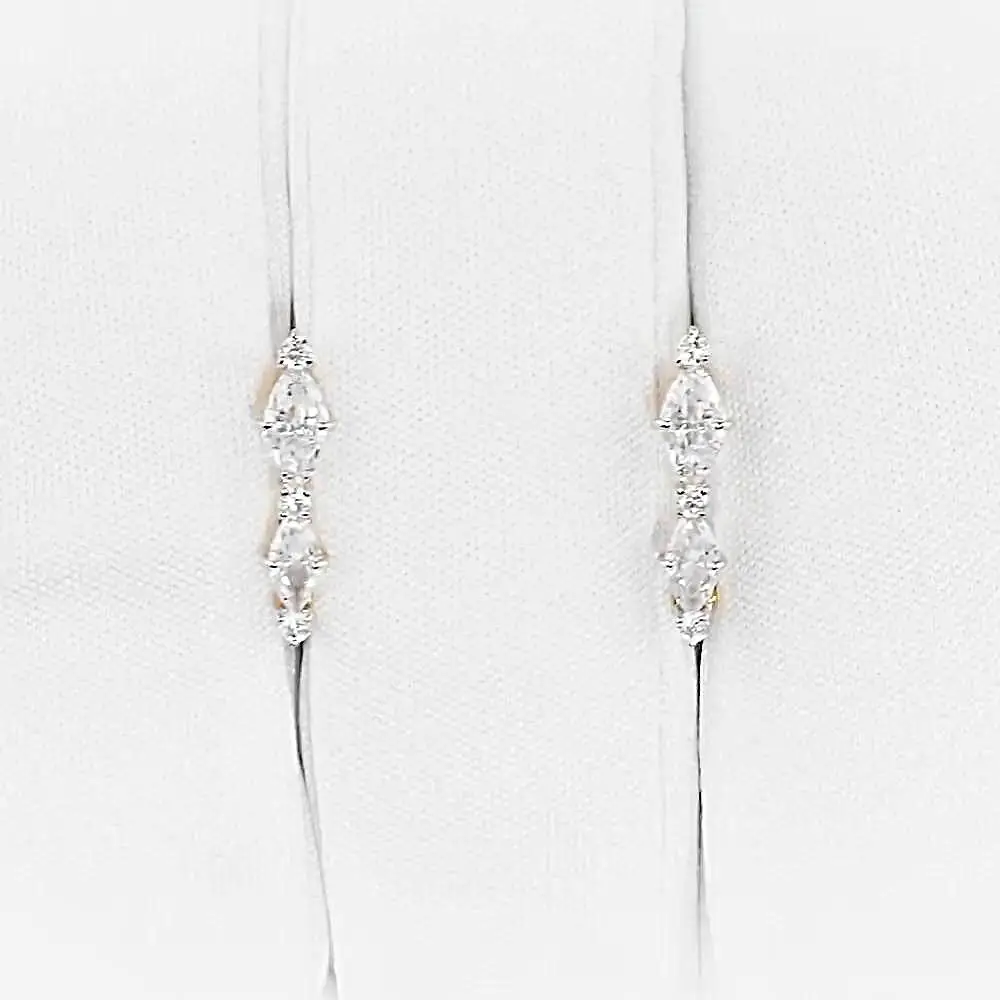 Серьги с фианитами из красного золота 585 пробы 2