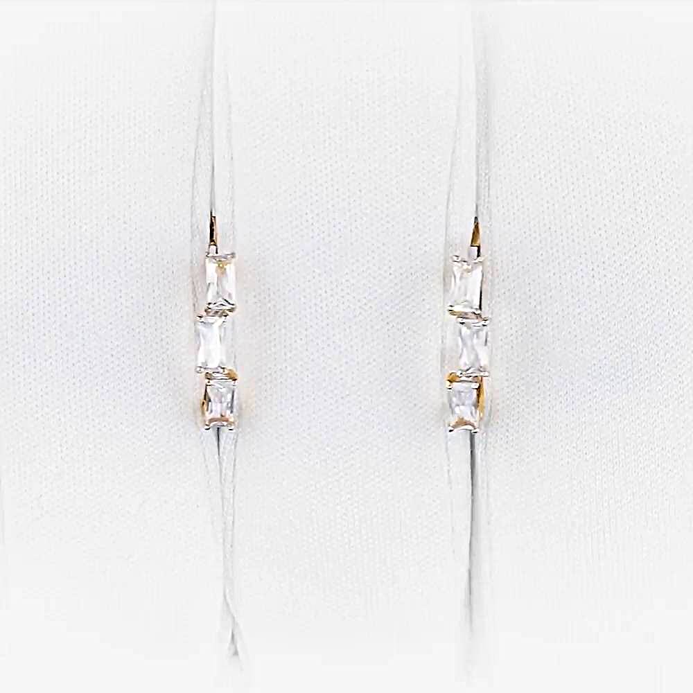 Серьги с фианитами из красного золота 585 пробы 1