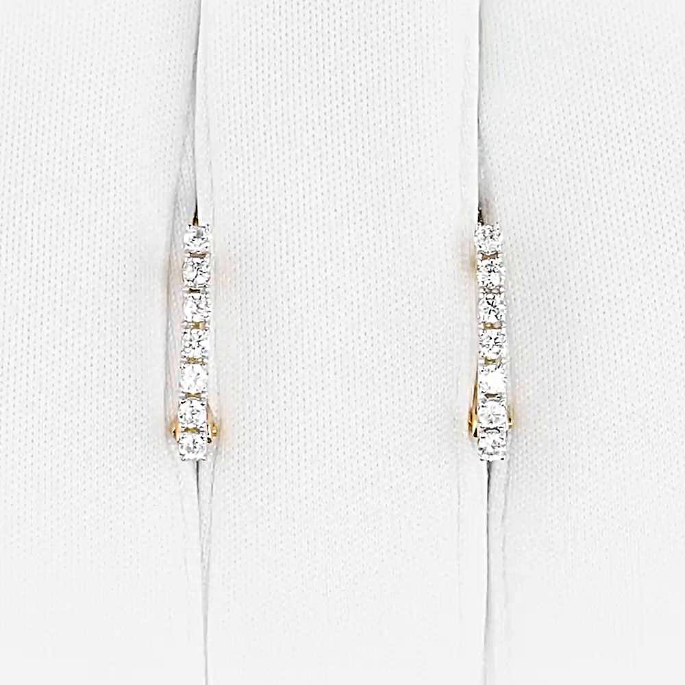 Серьги с фианитами из красного золота 585 пробы