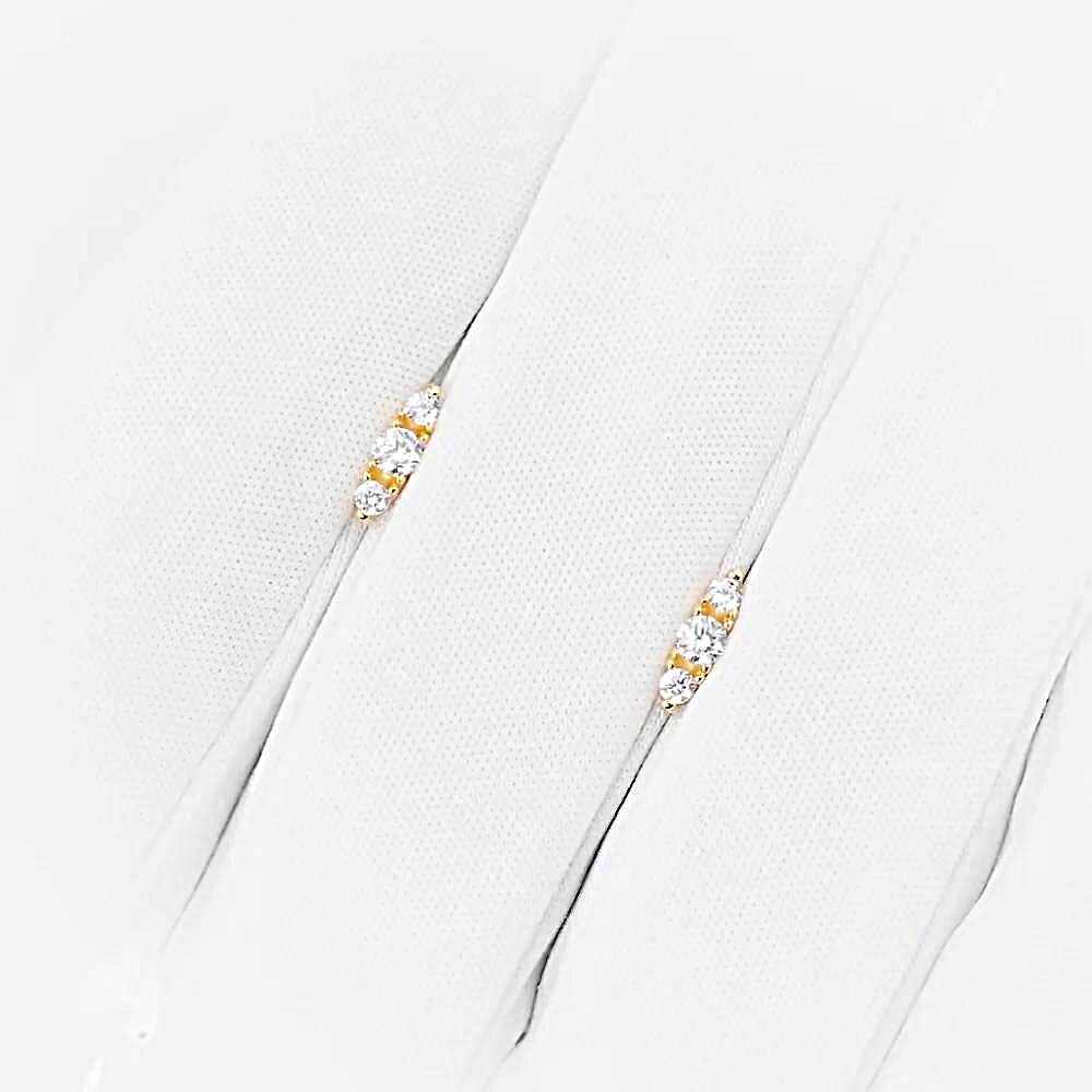 Серьги с фианитами из красного золота 585 пробы 1