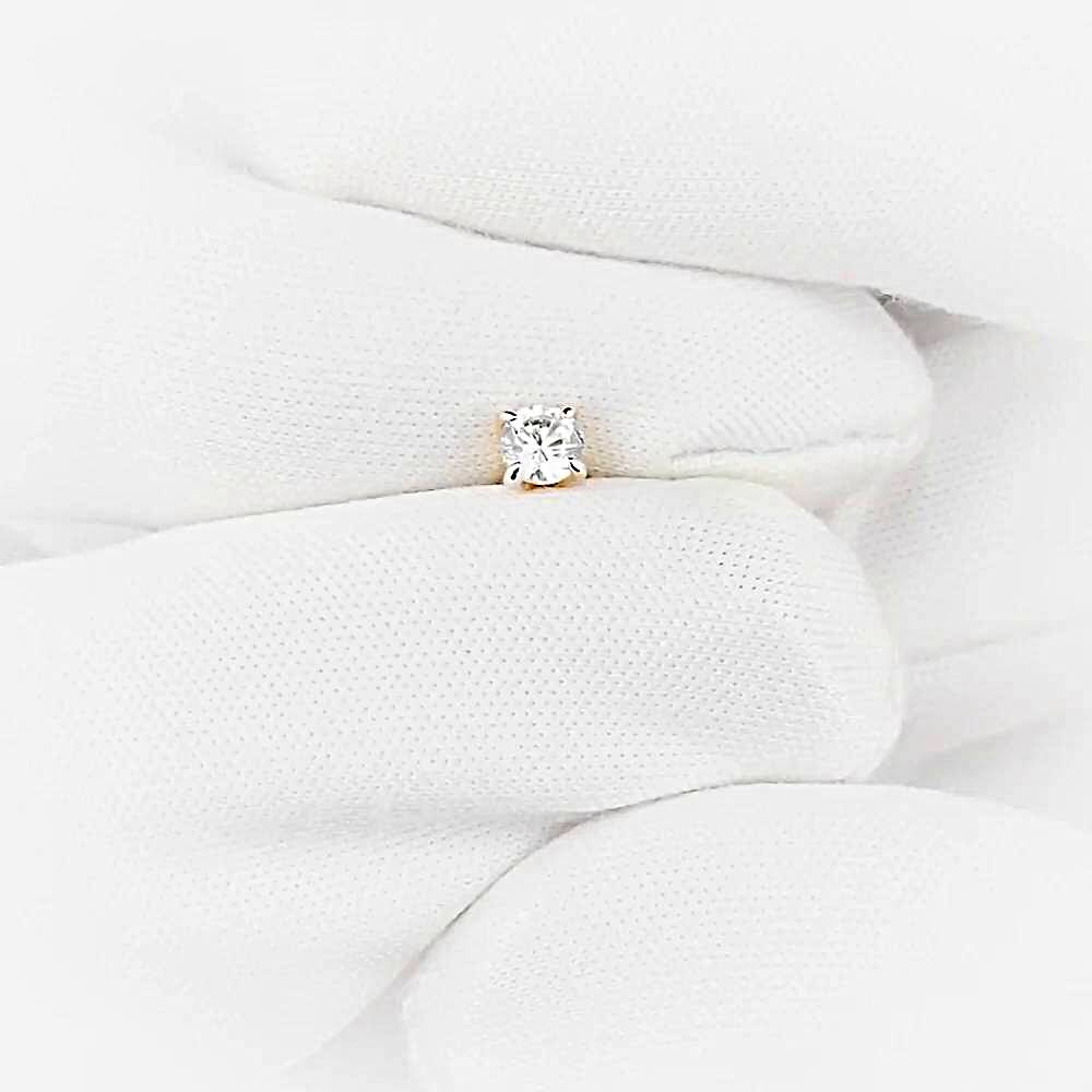 Серьга с фианитом из красного золота 585 пробы