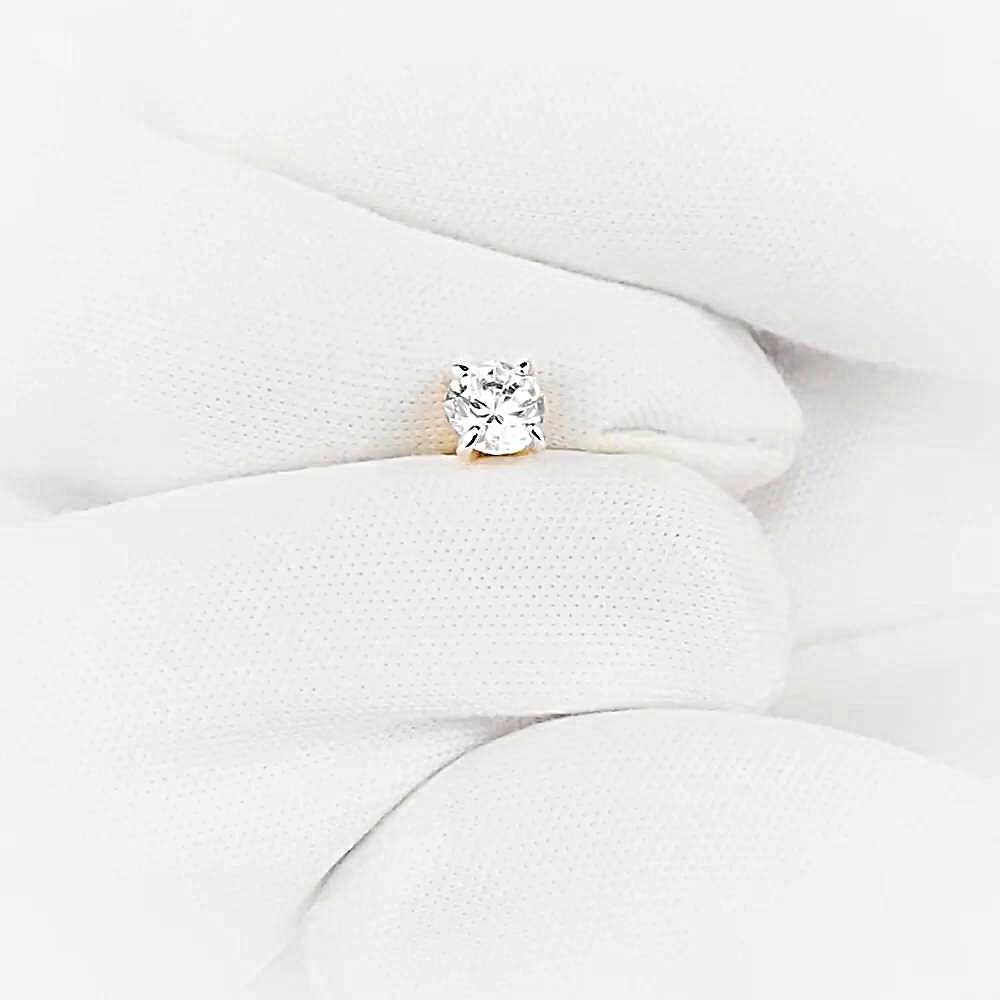 Серьга с фианитом из красного золота 375 пробы