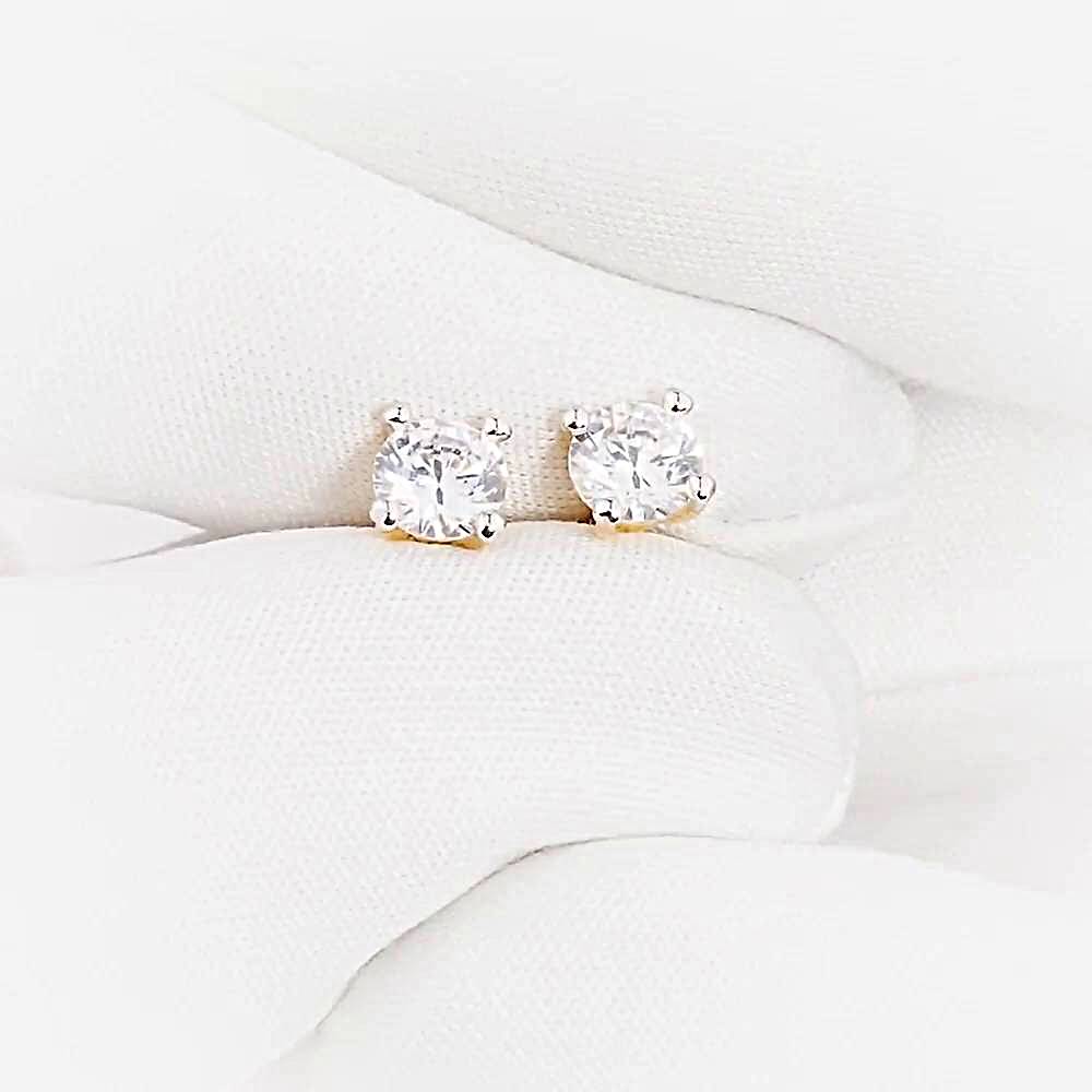 Серьги с фианитами из красного золота 375 пробы