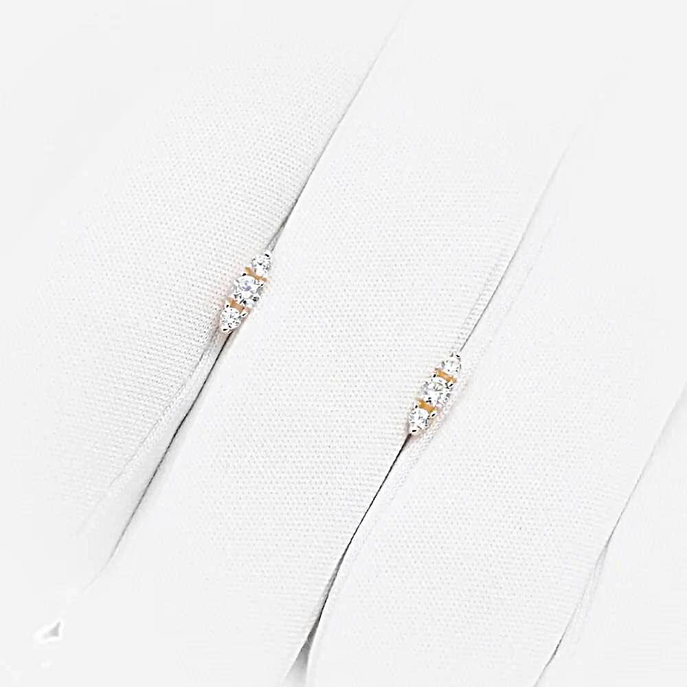 Серьги с фианитами из красного золота 375 пробы