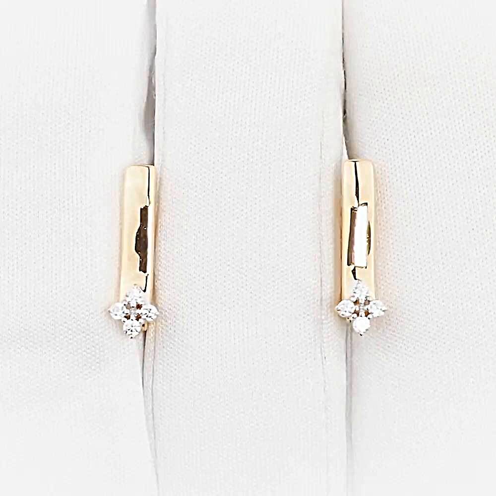Серьги с фианитами из красного золота 585 пробы 1
