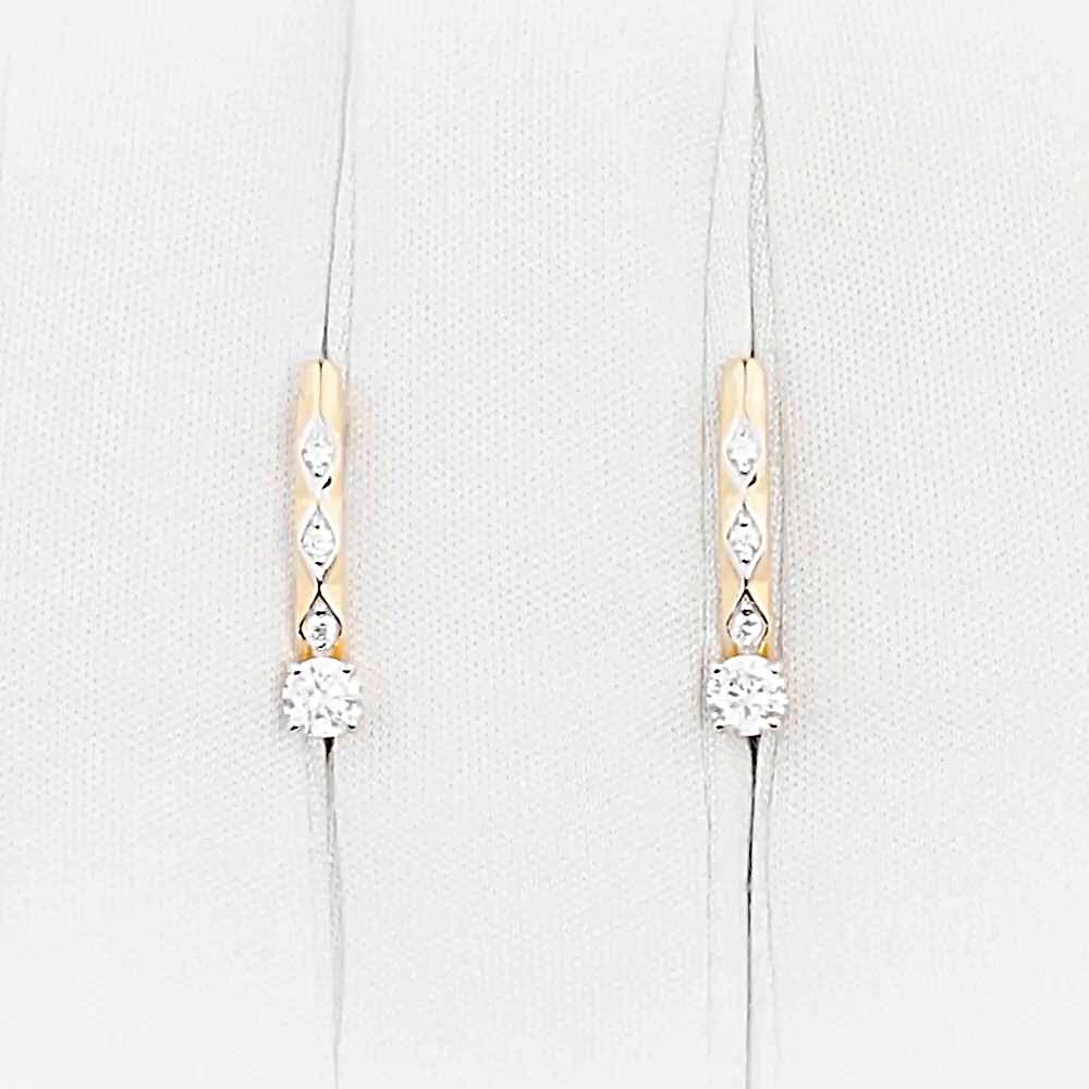 Серьги с фианитами из красного золота 585 пробы 1