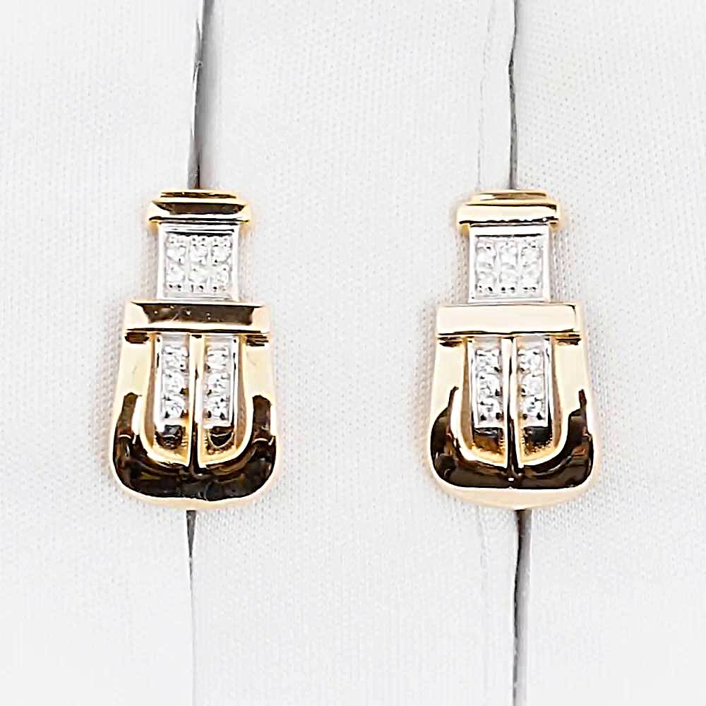 Серьги с фианитами из красного золота 585 пробы