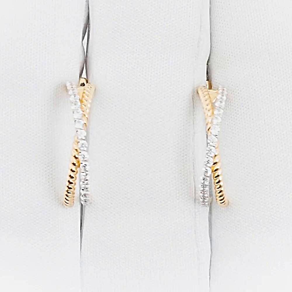 Серьги с фианитами из красного золота 585 пробы 1