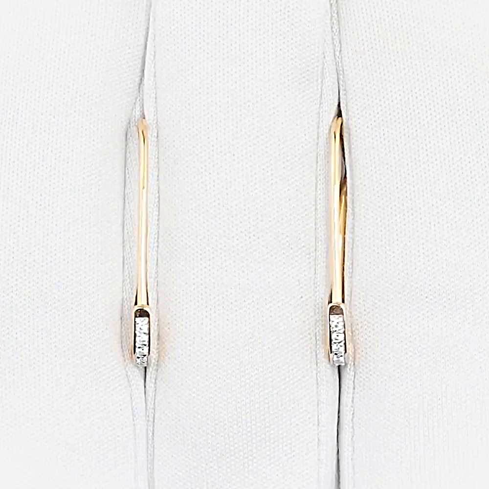 Серьги с фианитами из красного золота 585 пробы 1