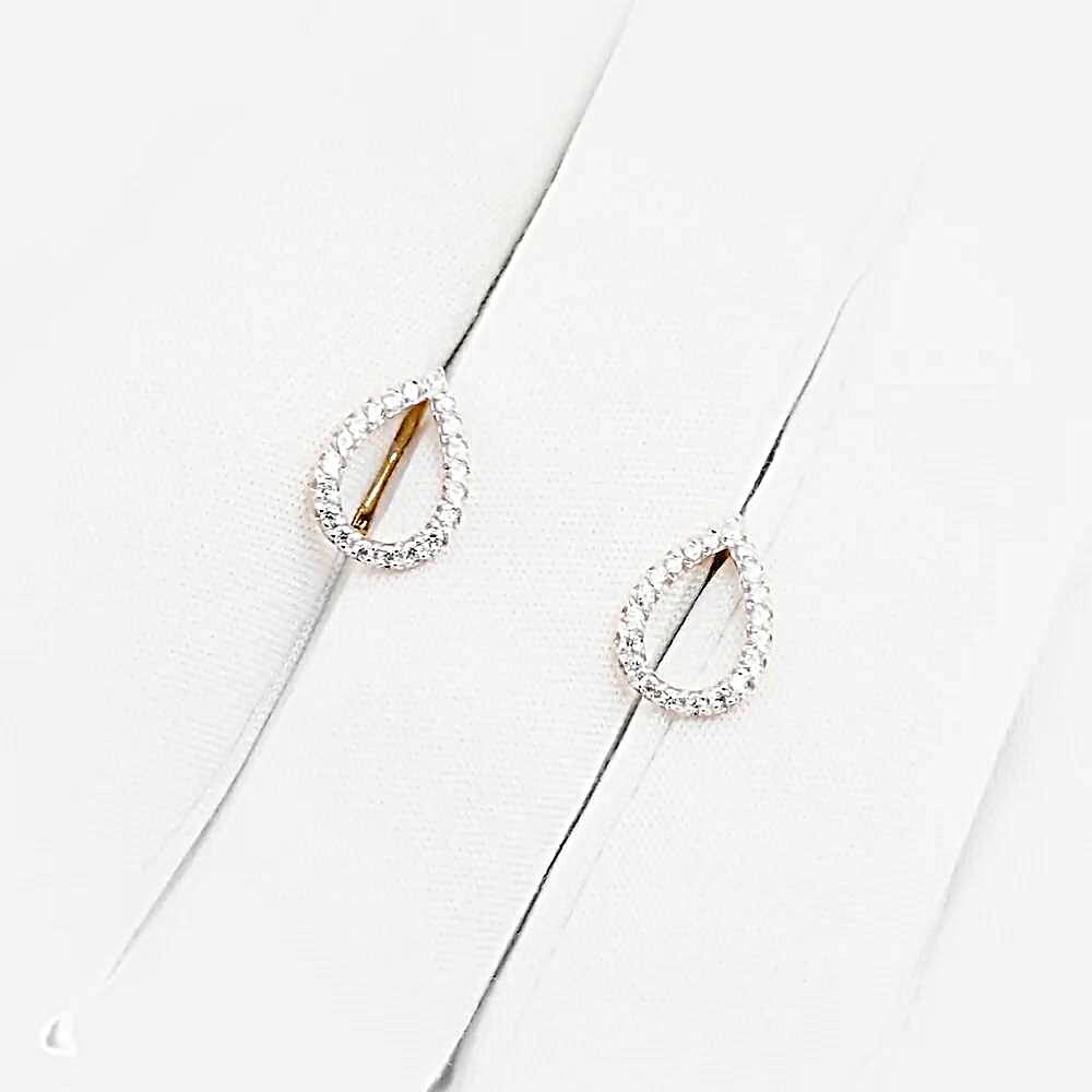 Серьги с фианитами из красного золота 585 пробы 1