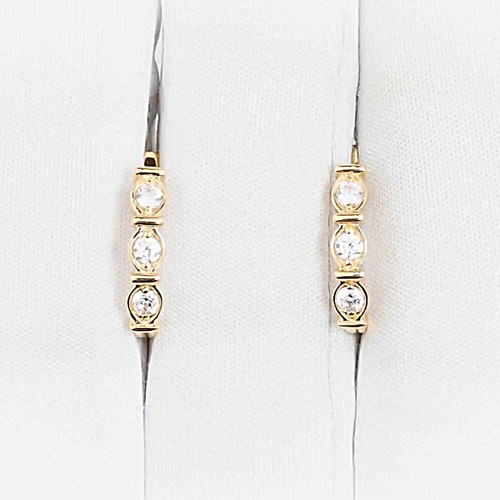 Серьги с фианитами из красного золота 585 пробы 1