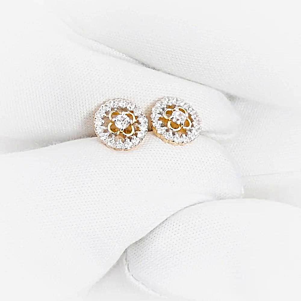 Серьги с фианитами из красного золота 585 пробы 1